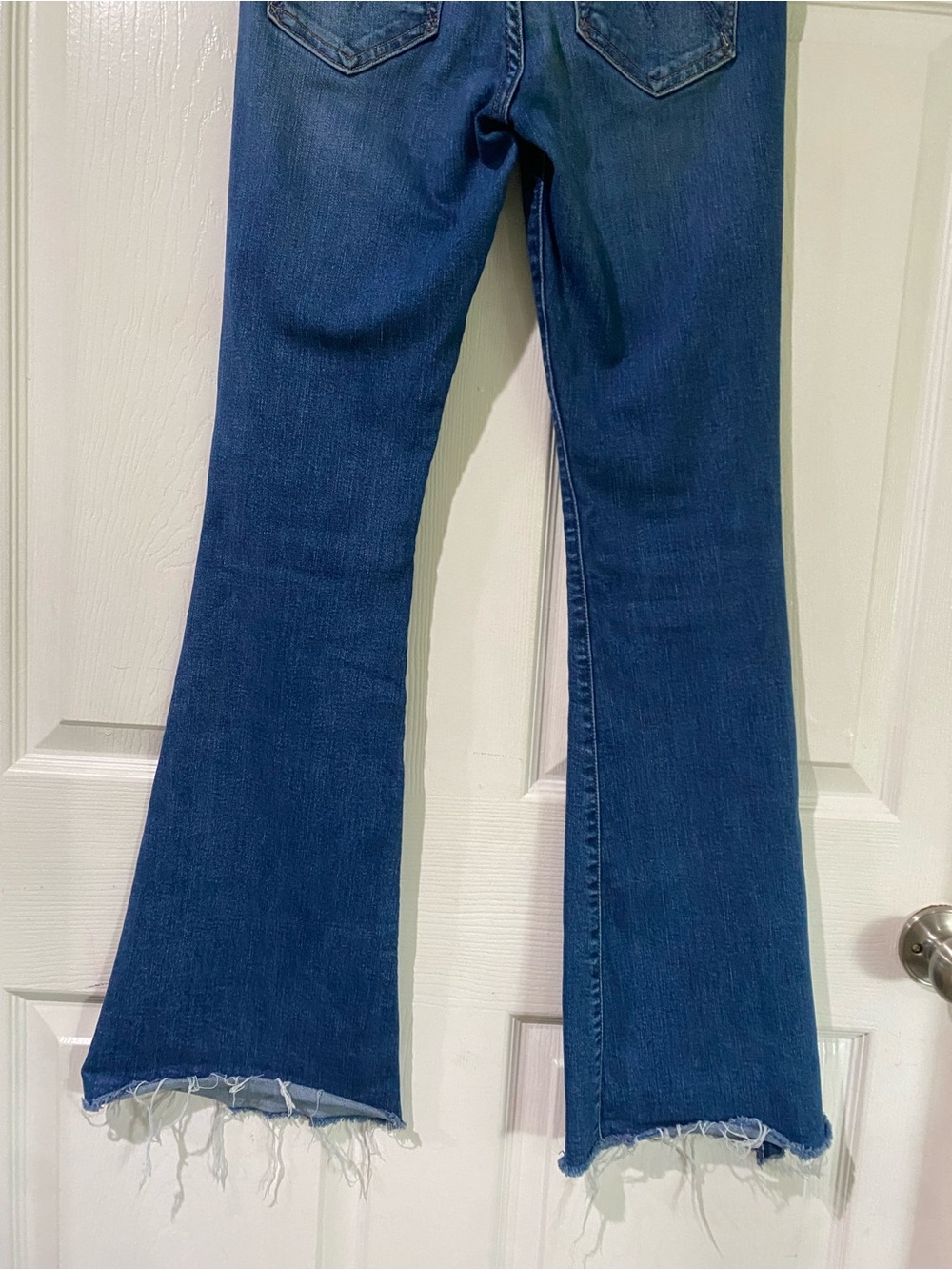 Mother The Cruiser Sneak Fray Jeans Hike Hike Baby Size 27 Flare Preppy 70s - Picture 13 of 16